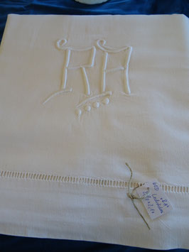 Leinen-Laken mit Monogramm "RA" (60D)
