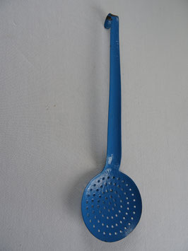 Schöpfkelle SchaumlöffelFrankreich Küche Vintage Emaille blau (D)