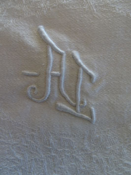 Leinendamast-Serviette mit Monogramm "AL" (3S)