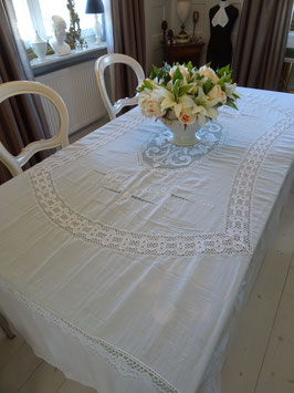 Sehr große Tischdecke - Organza und Spitze (19T)