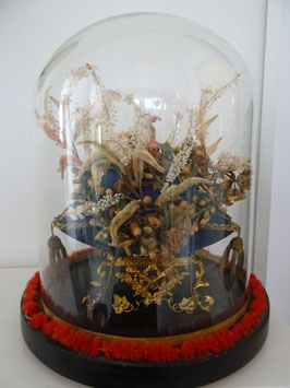 Antiker Glasdom - Globe de Mariage mit Wachskrone (L)