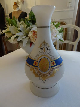 Lampenschirm, Lampenfuß Opalglas, Goldmalerei von 1860 / 1880 (D)