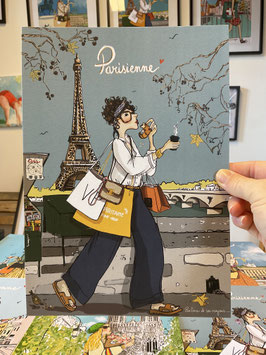Parisienne ciel gris paris