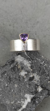 Ring Amethyst-Trillion & Brillant