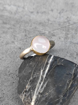 Ring Rosenquarzcabochon