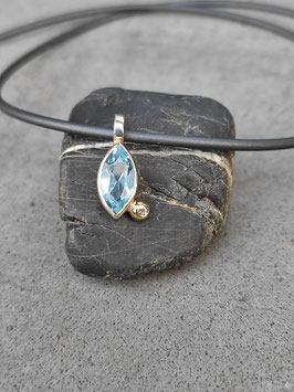 Anhänger Topas-Navette mit Brillant