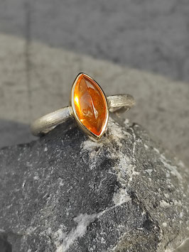 Ring Topas-navette (Cabochon, orange)