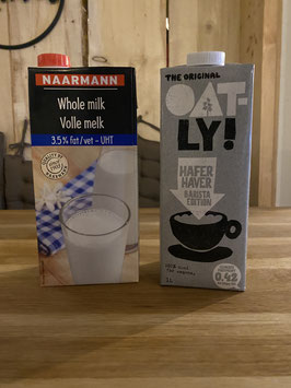 H-Milch oder Hafermilch, 1 Liter