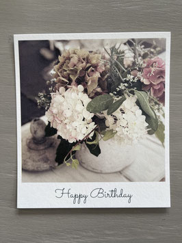 Fotokarte „Happy Birthday“ Hortensie No.3