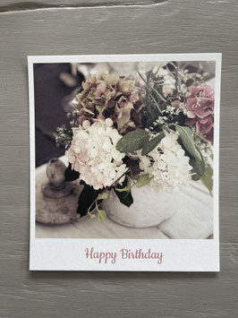 Fotokarte „Happy Birthday“ Hortensie No.2