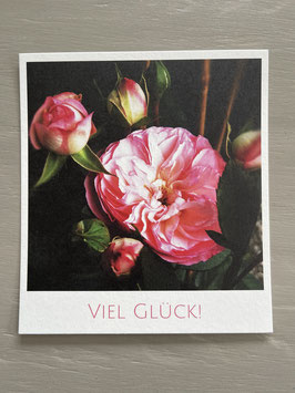 Fotokarte „Viel Glück!“ Blume
