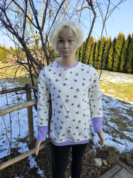 Pullover Gr.  134 Pusteblume cremeweiß/flieder