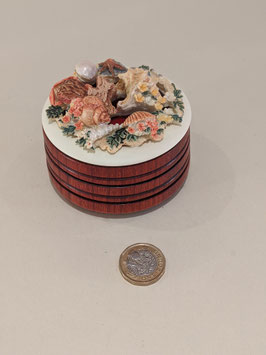 156. Hand-turned wood base with ornamental top pomander.