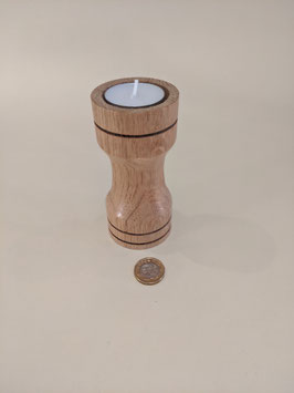 139. Tiny hand-turned oak tealight holder.