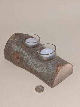 38.Double 'Yule Log' tealight holder.