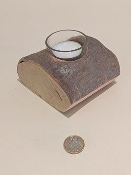 42. Single Yule Log tealight holder.