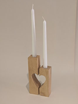 6.Beautiful wooden candlestick pair.