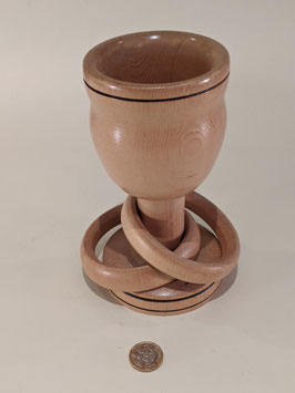 158. Stunning, hand-turned 'Celtic' or 'Irish' Wedding goblet. Light wood.