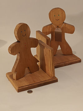 162. Paid of delightful hand made book ends. Gingerbead Man and Lady