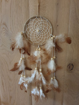 Handgemaakte Dromenvanger/Dreamcatcher Beige-wit