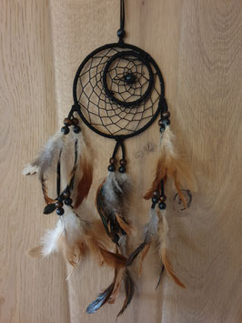 Handgemaakte Dromenvanger/Dreamcatcher Bruin-Zwart