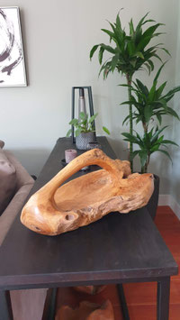 Houten bak met handvat