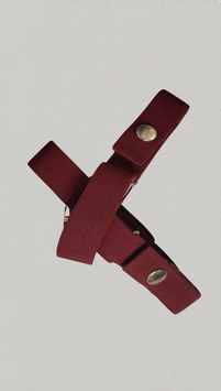 Ceinture sans boucle  "Bordeaux" élastine lisse en bordeaux