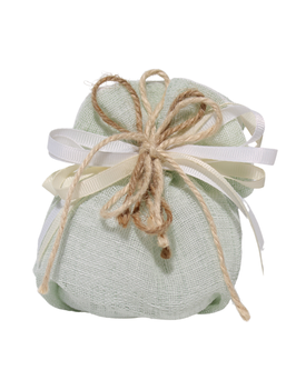 SACCHETTO IN LINO VERDE CON FIOCCHI