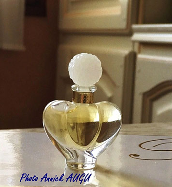 EXTRAITE DE SON COFFRET : LA RARE MINIATURE FAROUCHE EN VERRE TRANSPARENT. LA MINIATURE LA PLUS COURANTE EST EN VERRE DEPOLI