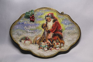 Dècouzpage Holzschild Weihnachten Deko