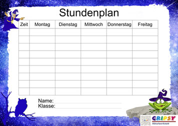 Stundenplan zur Zaubererschatzsuche