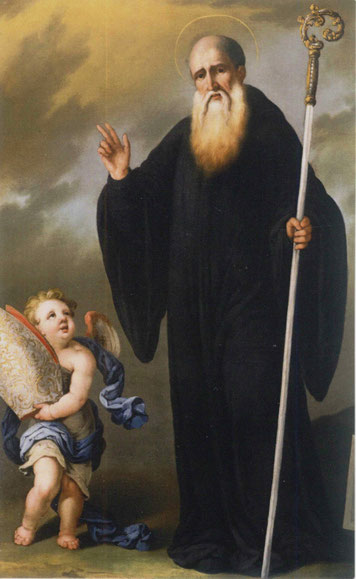 Bernardo Luca Sanz, san Benedetto, 1700. Olio su tela, cm 95x80.