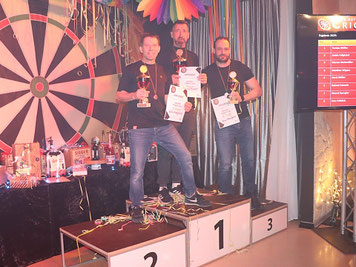 Cricket Dart Liga 2025: Sieger Torsten Müller (Hordorf), 2. Platz Guido Fellgiebel (Wormsdorf), 3. Platz Marcus Steinmüller (Wormsdorf)