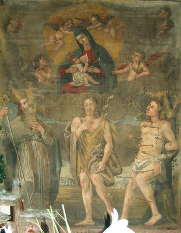 Silvareccio - Madone allaitante, saint Jean Baptiste, Saint Augustin et saint Sébastien - Marc'Antonio De Santis - 1652  