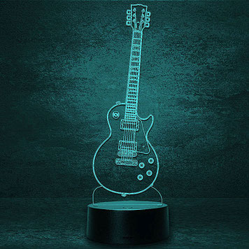 Gibson Les Paul Gitarre Personalisierte 3D 2D Led Geschenk Lampe Kinder Geburtstag Hochzeit Muttertag  Partner Familie Freunde Geburt Nachtlicht Schlummerlicht personalisiert mit Namen