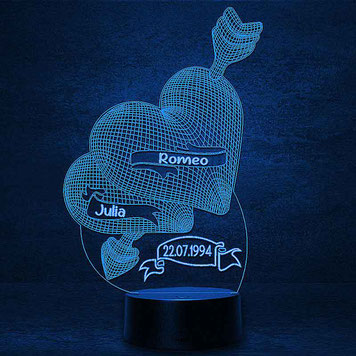 Personalisierte 3D 2D Led Geschenk Lampe Kinder Geburtstag Hochzeit Muttertag  Partner Familie Freunde Geburt Nachtlicht Schlummerlicht personalisiert mit Namen