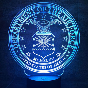 US Air Force Logo Wappen Emblem USAF Geschenk Lampe