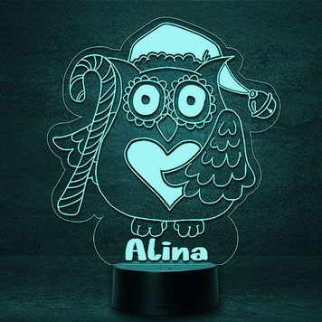 Kleine Eule Sleepy 3D 2D Led Lampen Geschenke für Hochzeit Geburtstag Kinder Taufe Nachtlicht personalisierte Fotogravur Fotogeschenke