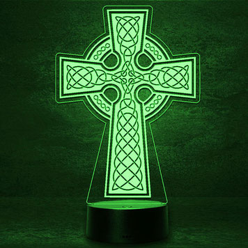 Keltenkreuz Celtic Cross Symbol Esoterik LED Lampe Personalisierte 3D 2D Led Geschenk Lampe Kinder Geburtstag Hochzeit Muttertag  Partner Familie Freunde Geburt Nachtlicht Schlummerlicht personalisiert mit Namen
