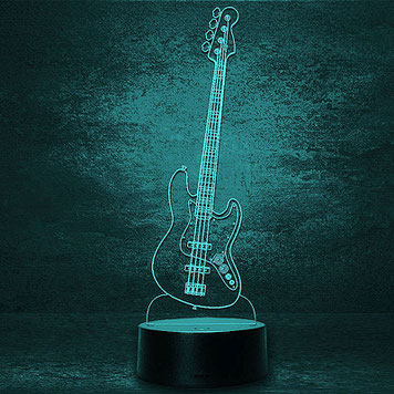 Fender Jazz Bass Gitarre personalisierte 3D 2D Led Geschenk Lampe Kinder Geburtstag Hochzeit Muttertag  Partner Familie Freunde Geburt Nachtlicht Schlummerlicht personalisiert mit Namen