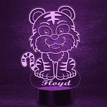 Kleiner Tiger Schira 3D 2D Led Lampen Geschenke für Hochzeit Geburtstag Kinder Taufe Nachtlicht personalisierte Fotogravur Fotogeschenke