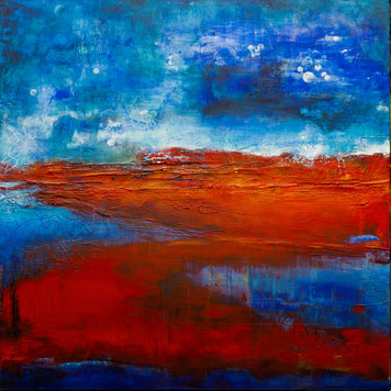 Destinée céleste   100x100 cm   -   Acrylique & mixed media. collection privée