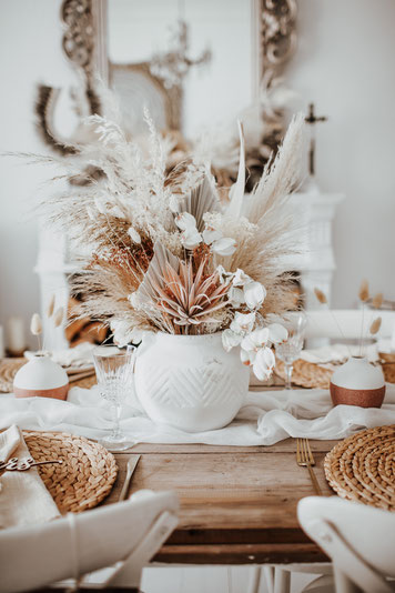 Boho Hochzeit Tischdeko Blumendeko Centerpiece