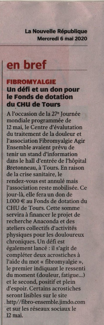 Nouvelle République du 06 mai 2020
