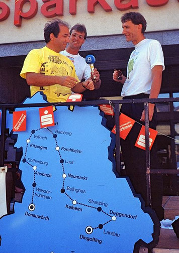Toto Gaitanides, der Vater der Radltour, Bernhard Obst und Fritz Häring,beide damals Bayern 3
