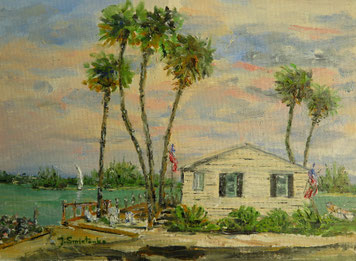 Sebastian Waterfront, 9x12, Oil, $ 300