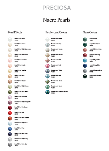 Preciosa Color Chart Pearls