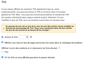 Paramétrer une e-boutique Jimdo