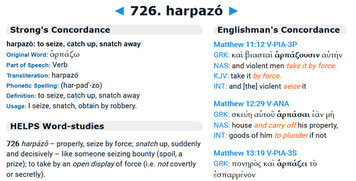 726 Strong harpazo Entrückung Gemeinde, Entrückung