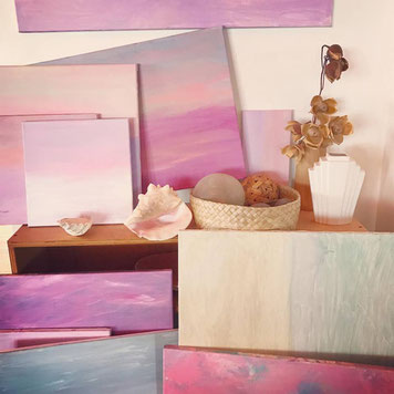 paintings of ocean and sky
